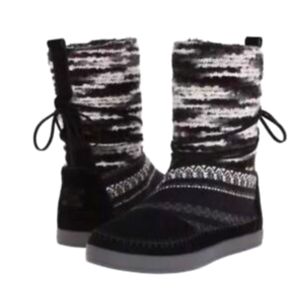 TOMS Nepal Tribal Blanket Boots Suede Leather Moccasins Women's Size 7